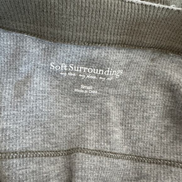 Soft Surroundings Button-Up Henley Shirt Top WMN S Gray 100% Cotton #2CU36 Tunic - Picture 5 of 6